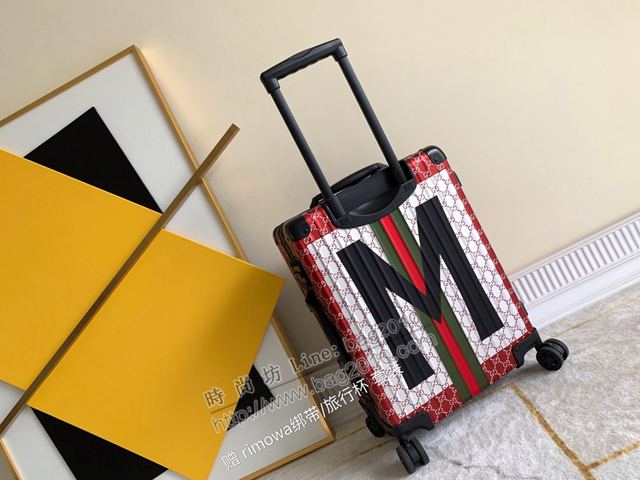 Rimowa拉杆箱 66661 Rimowa X Gucci聯名 日默瓦拉箱 行李箱 大M鋁鎂合金拉杆箱xzx1102